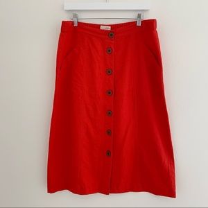 Universal Thread Red Midi Skirt